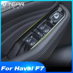 Vtear for Haval F7 F7x Car Window Switch Panel Trims Stainless Steel Decorative Interior Parts Frame Mouldings Accessories Auto