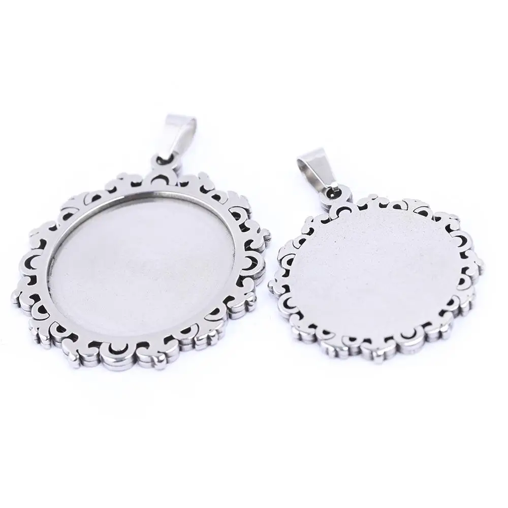 reidgaller 3szt stal nierdzewna 20mm 25mm kaboszon podstawa ustawienia diy pusty wisiorek naszyjnik bezel tace do tworzenia biżuterii