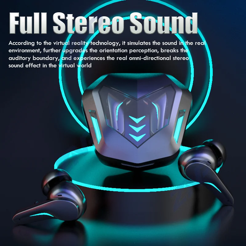 Wireless Headphones Gaming Headsets Bluetooth V5.1 Earphones Touch Control Earbuds With Microphone CVC 8.0 Noise Cancelling