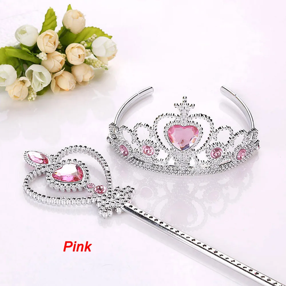 2 Cái/bộ Trẻ Em Trang Sức Vương Miện + Magic Hoa Dây Bé Gái Công Chúa Tiara Phụ Kiện Tiệc Giáng Sinh Lễ Hội Tặng Bé Gái