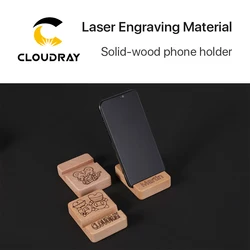 Cloudray 레이저 조각 재료 Solild-wood 전화 홀더 8*6cm DIY 재료 Co2 레이저 마킹 및 조각 기계