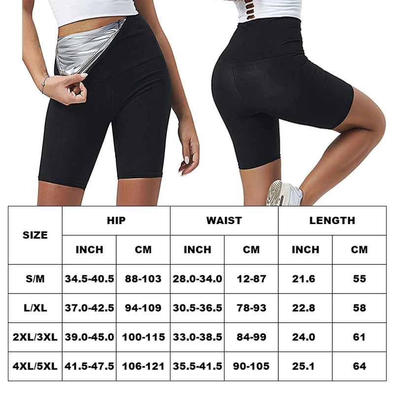 Women Sauna Sweat Pants Thermo Shorts Fat Burner Body Shaper Fitness Stretch Tights High Waist Leggings Slimming Yoga Pants Belt