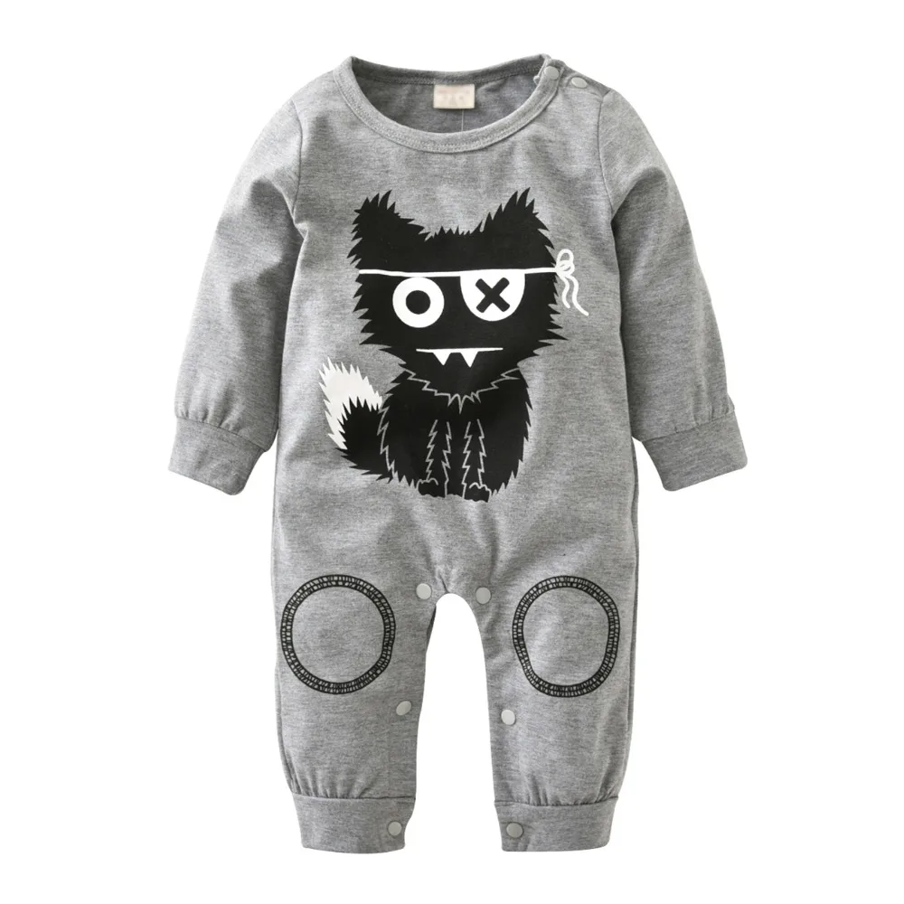 Newborns Birth Baby Boys Girls Casual Rompers Animal Printed Full Sleeve Underpainting Jumpsuit Playsuit Toddler Clothes