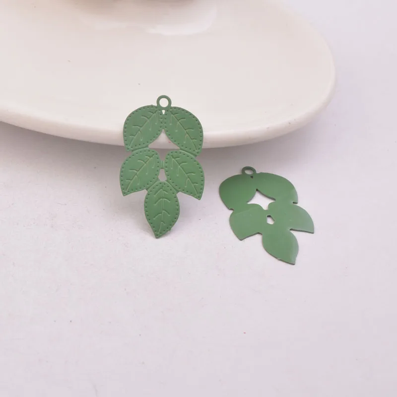 50pcs AC11137 19*30mm Leaf Charms  Earring Pendant Leaves Findings For Woman Bijoux