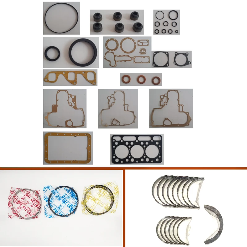 

engine complete overhaul full gasket set kit main crankshaft connecting bearing piston ring for Kubota engine : D1102 3D76