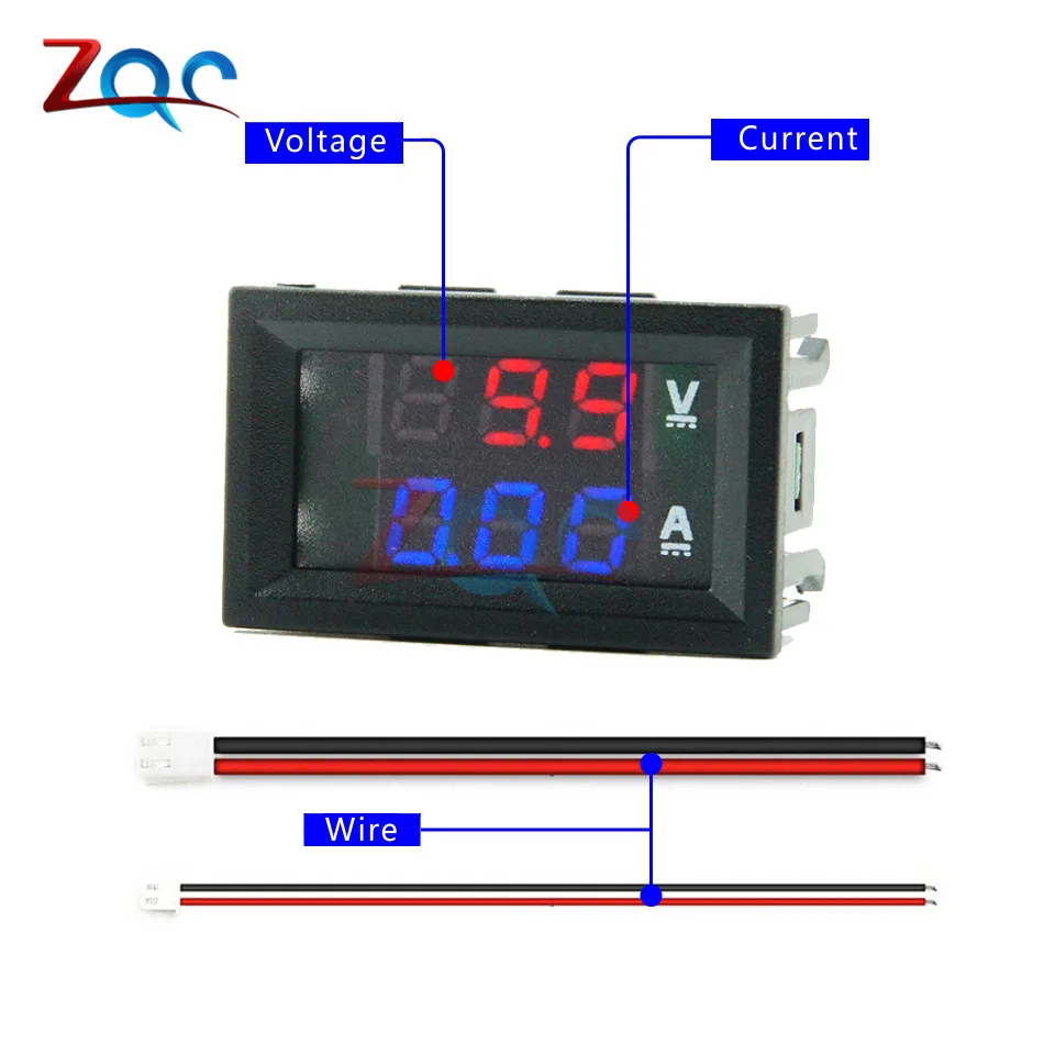 Mini Digital Voltmeter Ammeter DC 0 -100V / DC 7 -110 10A Voltage Current Meter Tester Detector 0.28\