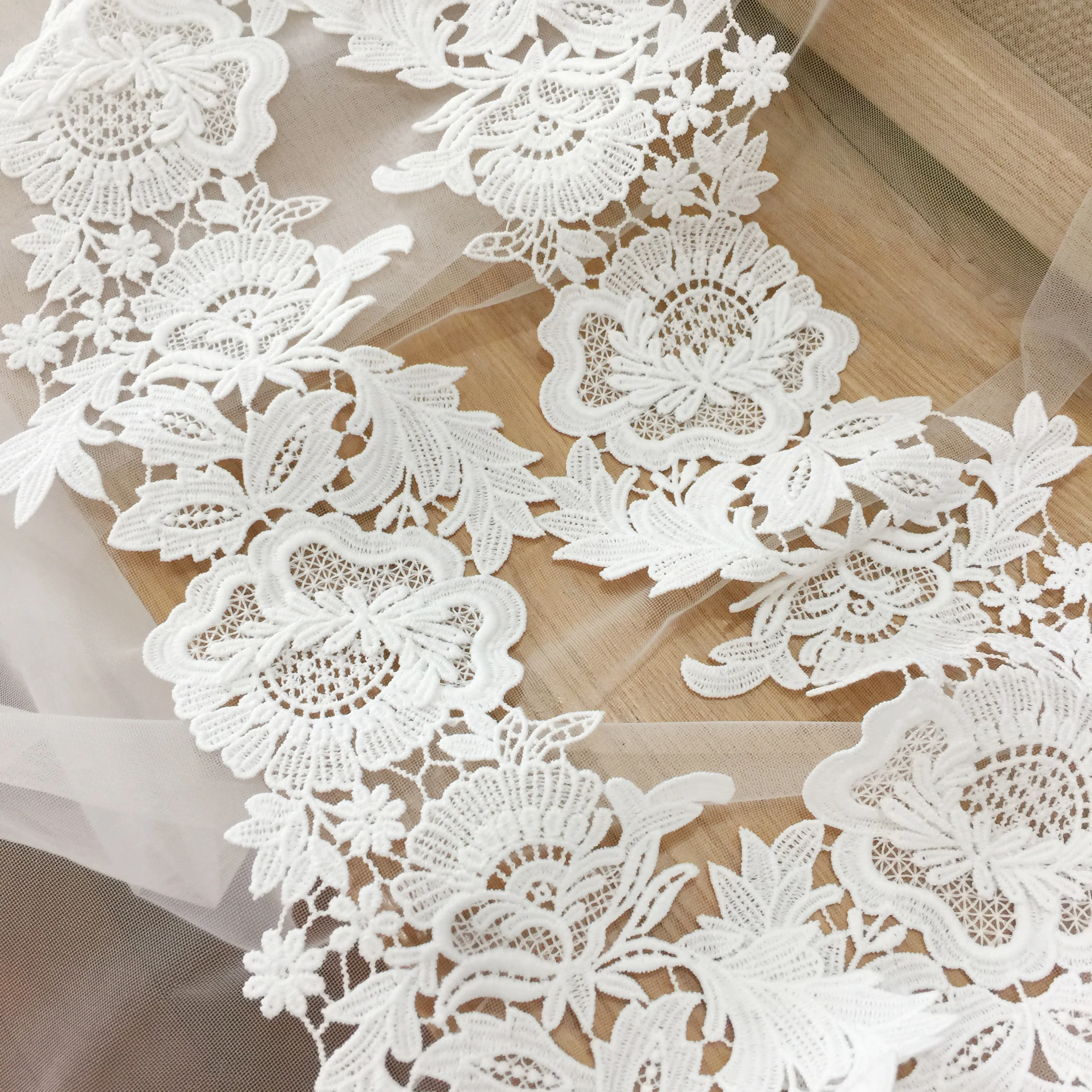 

Embroidery Lace With Cord Boarder Bridal Dress DIY Veil Lace Trim 10 Yards