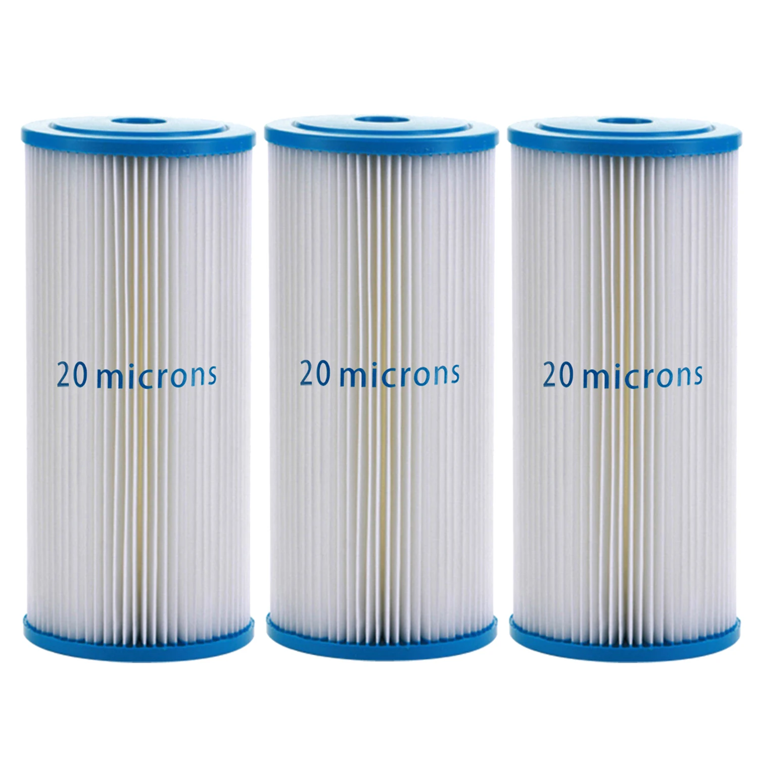 

3 PACK OF Whole House 4.5" x 10" Sediment Pleated Water Filter 20 Microns