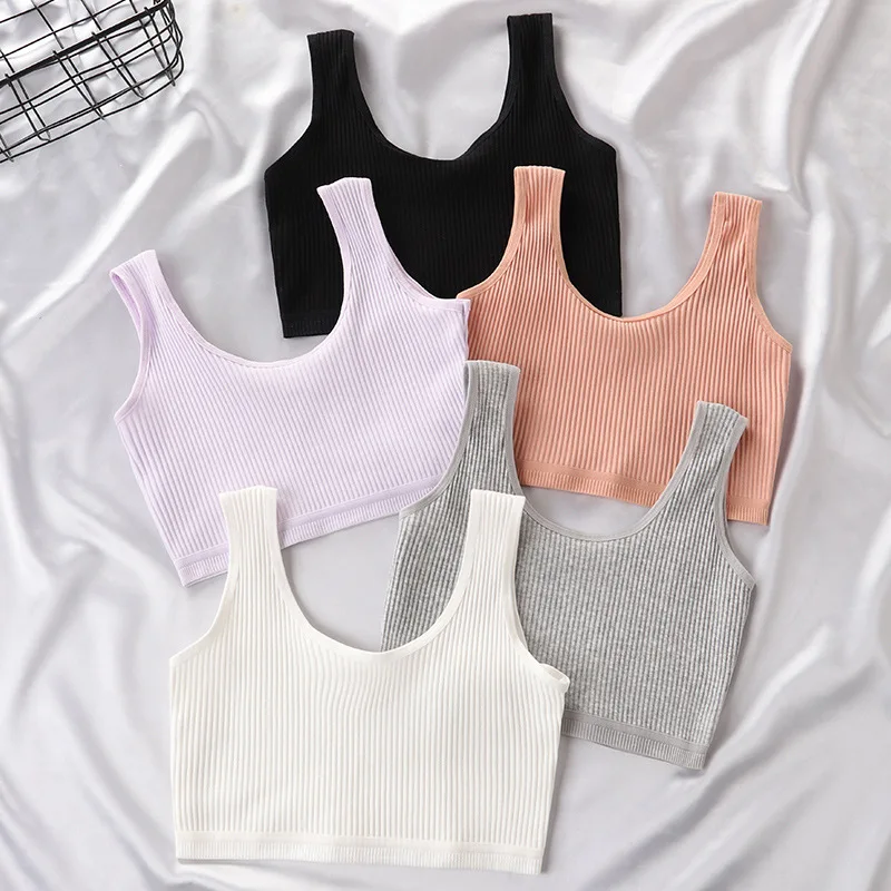 Girl Bra Cotton Children Sports Bra Girls Underwear Kids Solid Color Soft Vest Tops for Girls 7-14 Years Clothes for Teenagers