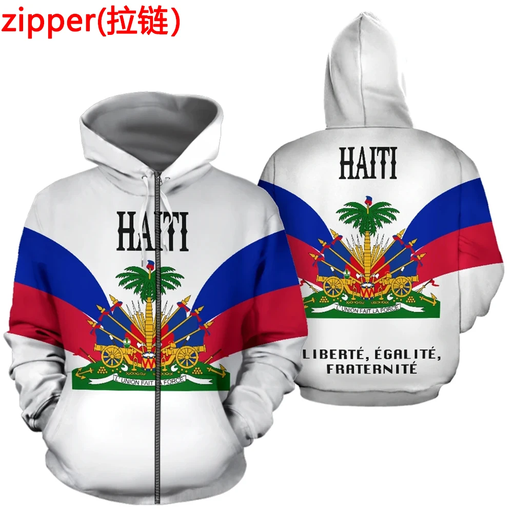 Tessffel Country Emblem Flag Caribbean Sea Haiti Island Retro Pullover Men/Women Tracksuit Jacket 3Dprint Streetwear Hoodies A13