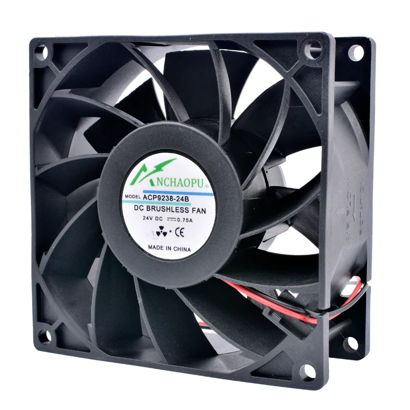 ACP9238-24B 92x92x38mm 92mm ventilador dc24v 0.75a 2 linhas 2 pinos duplo rolamento de esferas ventilador de refrigeração de alta velocidade para chassi fonte de alimentação cpu