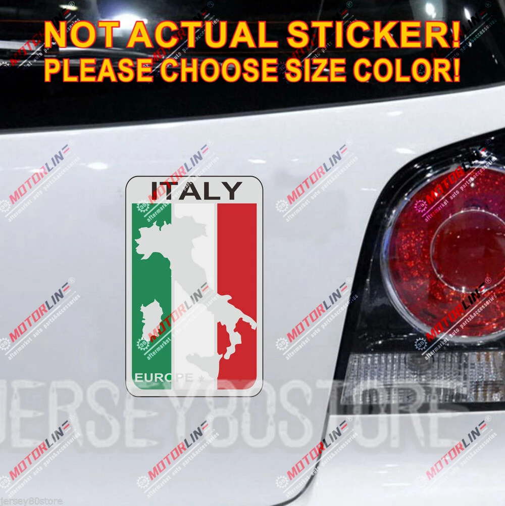 Flag Map of Italy Italian Europe Decal Sticker Car Vinyl Reflective Glossy pick size high quality