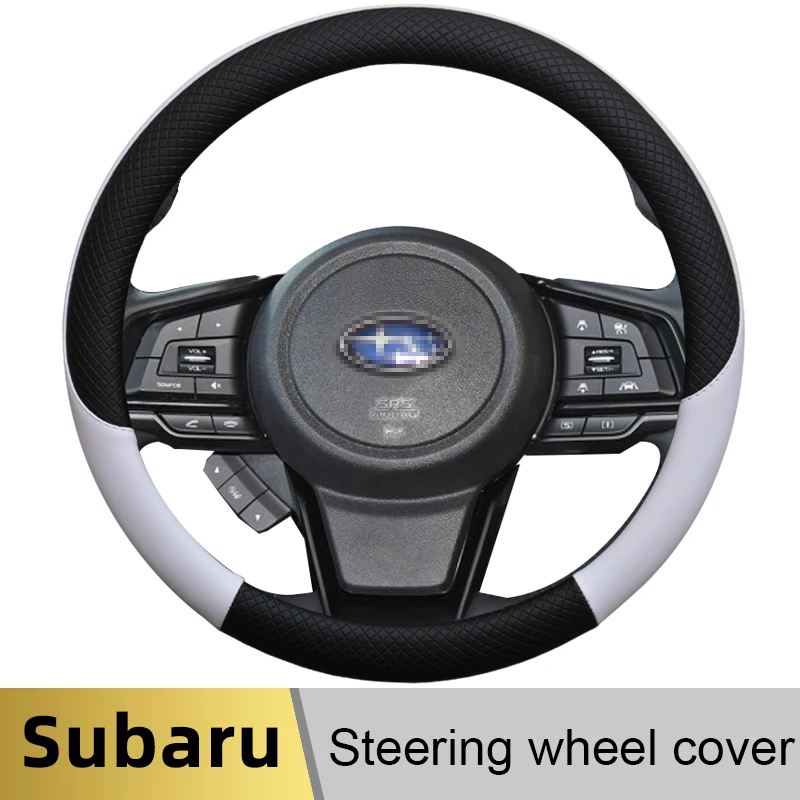 100% DERMAY Brand Leather Car Steering Wheel Cover Anti-slip for Subaru Forester Legacy XV BRZ WRX High Quality Auto Accessories