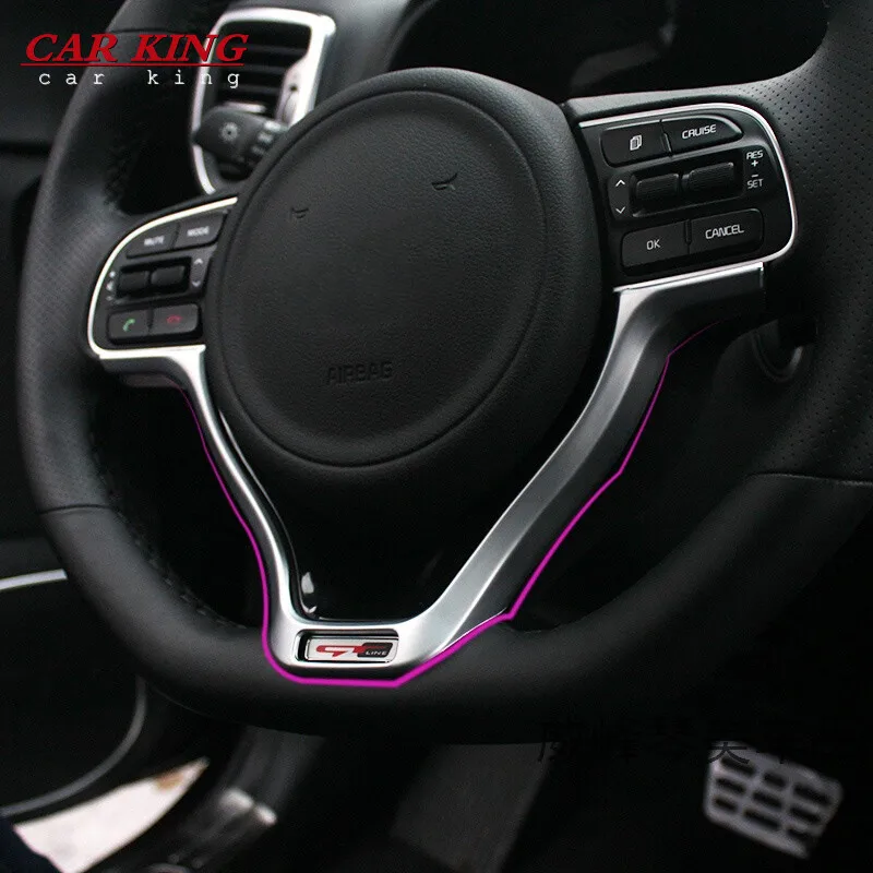 For Kia Optima K5 2016 2017 2018 Car Steering wheel Decoration Cover Trims ABS chrome auto styling accessories