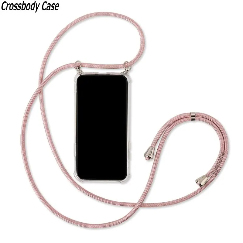 

Crossbody Lanyard Case For OPPO Reno 12 Pro 12F 11F 11 8 7 Realme C67 C65 C63 C61 C55 C53 Necklace Strap Cord Chain Clear Cover