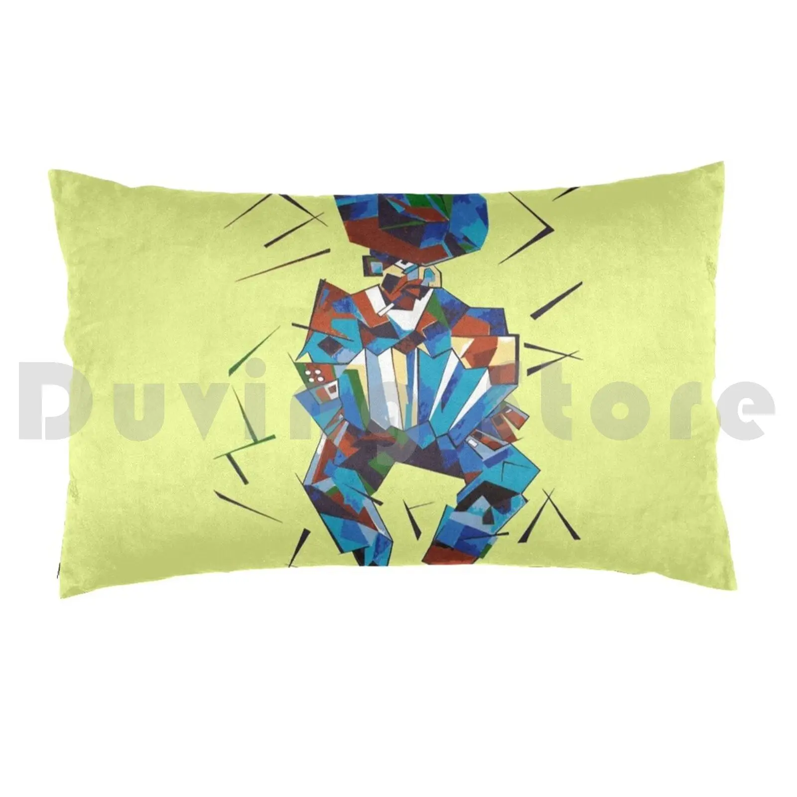 Cubist Portrait Of Accordian Player Isolated Pillow Case DIY 50*70 Accordion Accordionist Folk Music