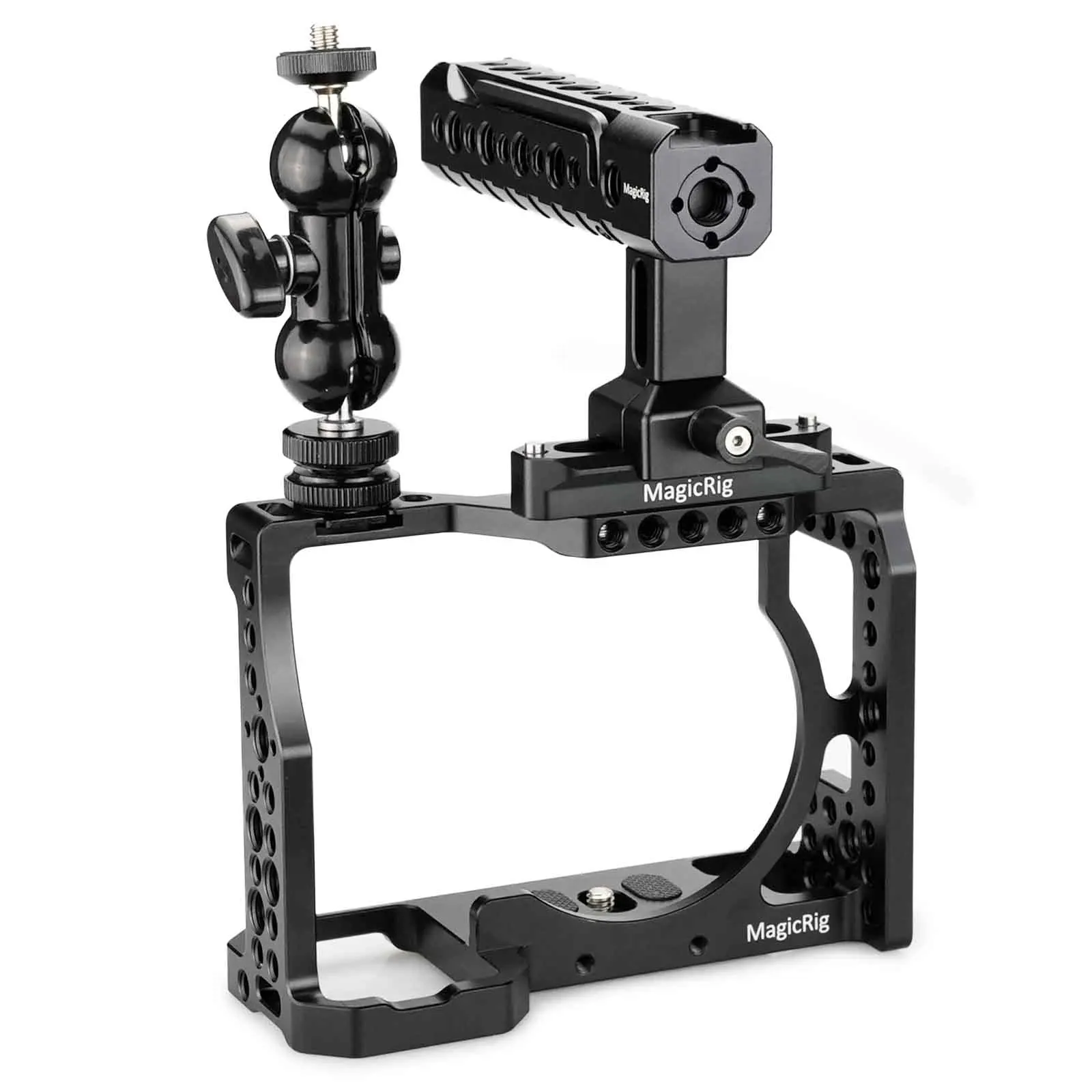 MAGICRIG DSLR Camera Cage with NATO Handle and Ball Head for Sony A7RIII /A7RII /A7II /A7III /A7SII /A7M3 Camera Extension Kit