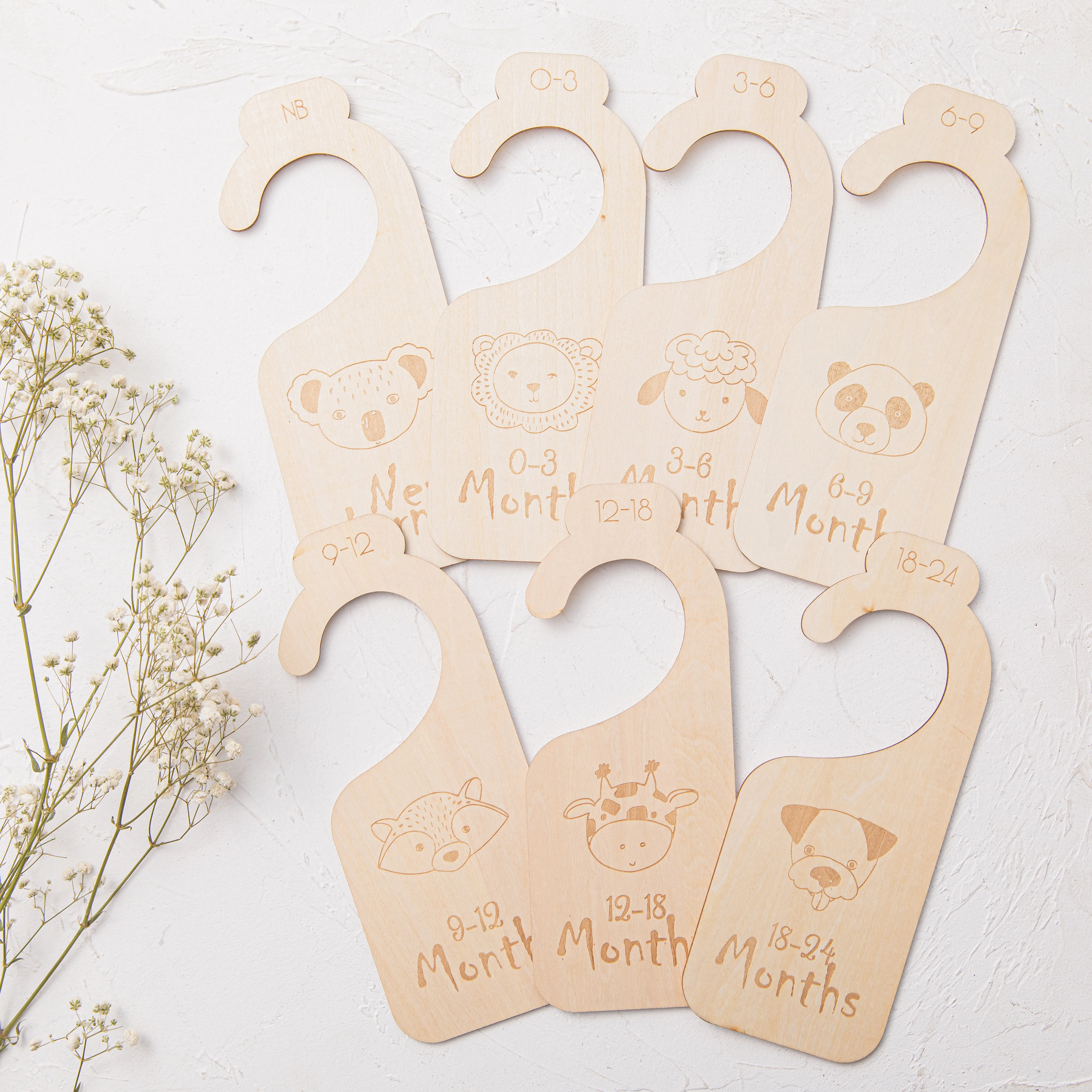 4/7/11 Pcs Baby Clothes Size Dividers Wooden Clothing Isolation Board Baby Milestone Commemorative Card Baby Photo Props