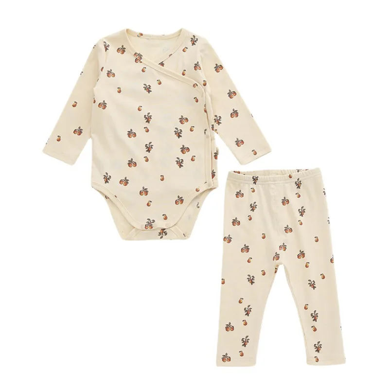 Baby Romper 2Pcs/Set Boys Girls Long Sleeve Newborn Lemon Clothes Designer Clothes Cotton Onesie One-piece