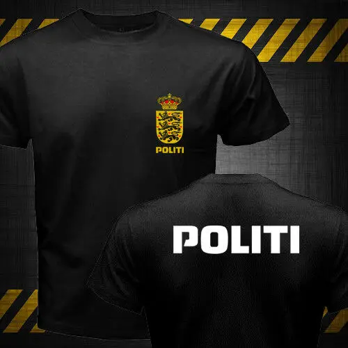 New Dansk Danish Denmark Politi Unit logo Men T-shirt 100% Cotton Shirts