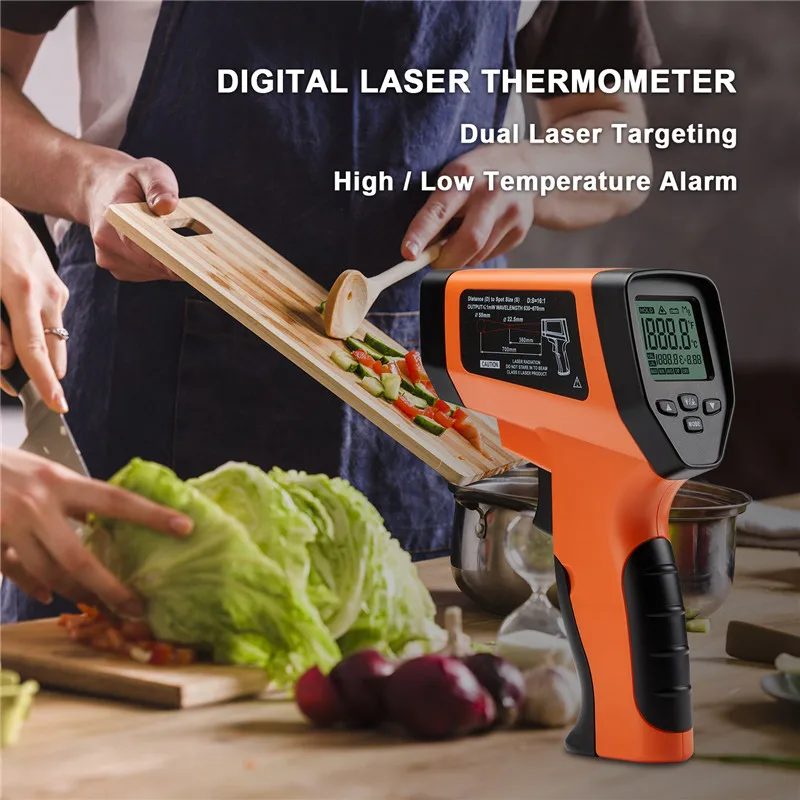 

Inkbird -50C～750C Digital Infrared Thermometer Non Contact Meter Pyrometer Tools with Backlit LCD Display Alarms Dual Laser Tech