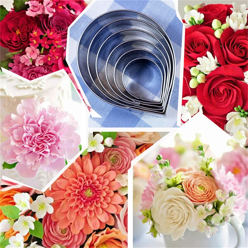 6PCS/Set Rose Petal Mold for Cake Decor Fondant Sugar craft Cutters Tools Mould