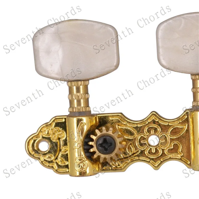 Ein Satz von 2 Stück goldfarbenen Stimmwirbeln für klassische Gitarren, Stimmgeräte, Gitarrenzubehörteile, Musikinstrumente – Detail 7