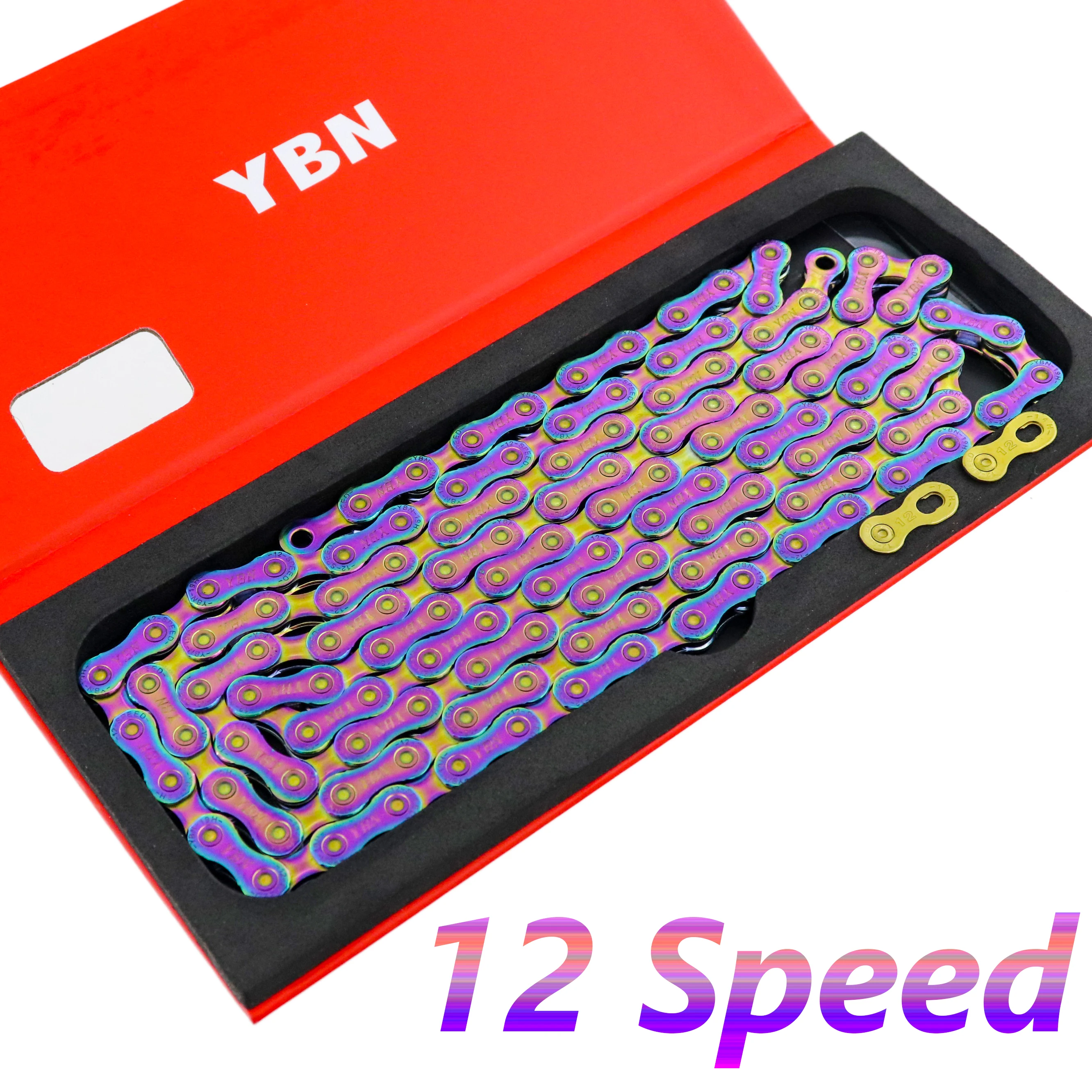 YBN 10/11/12 Speed Bicycle Chain SLA H11-TIG Gold Titanium coating  MTB Road Bike Colorful Chain for SRAM/Campanolo System