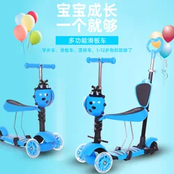 New Three-in-one Children's Scooter Multifunctional Baby Walker Fashion Tricycle Detachable Seat Kid Kick Scooter  Ride on Toys