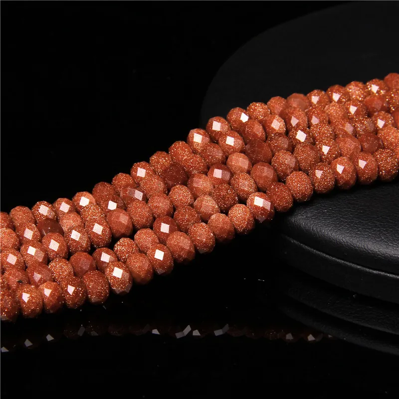 Natural Faceted Rondelle Stone Beads SandStone Jaspers Loose Spacer Bead 4x6mm Diy Beaded For Jewelry Making Accessories