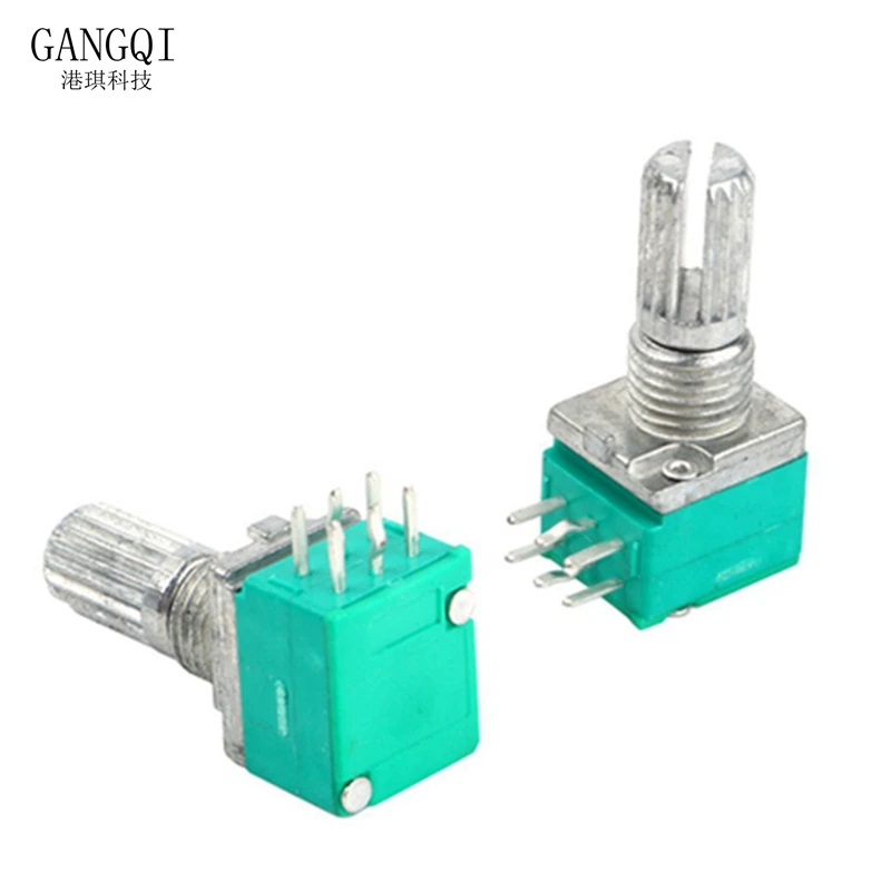 5Pcs RK097 RV097 RK097G 6Pin Audio Amplifier Potentiometer 1K 5K 10K 20K 50K 100K B5K Shaft 15mm