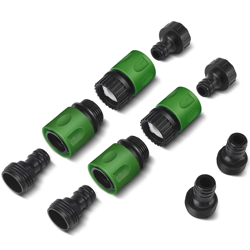 

Garden Quick Connect Release Water Hose Fittings, Plastic Connectors, Male and Female 3/4 ", GHT, 10Pcs