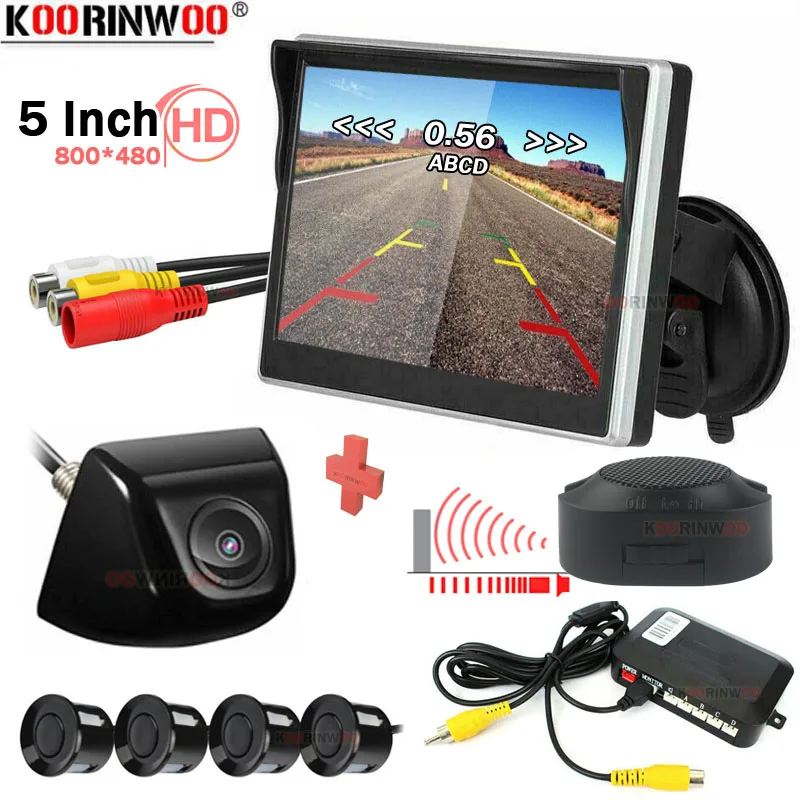 

Koorinwoo Visible Intelligent System For Parktronics Parking Assist 3 In 1 Parking Sensors 4 Monitor Rear View Camera Wide Angle