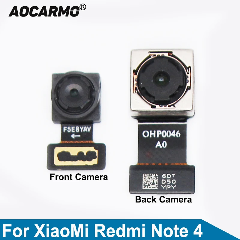 

Aocarmo For XiaoMi Redmi Note 4 Front Face Small Camera + Back Rear Camera Module Big Camera Flex Cable Replacement Parts