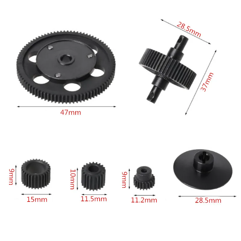 Accessories Spiral Metal Cutting Steel Transmission Gear Set Motor Gear Pinion 87T / 22T For 1/10 Axial SCX10 SMT10 AX10 RC Car