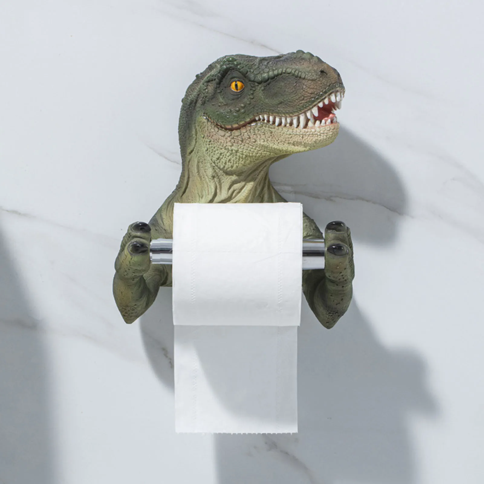 

Dinosaur Roll Paper Holder Rack Toilet Paper Holder Tyrannosaurus Wall-mounted Roll Paper Holder Rack For Bathroom Home