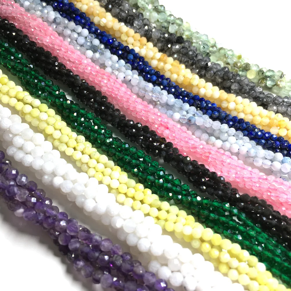 Natural Stone Faceted Scattered bead charm crystals small Beads for Jewelry Making DIY Necklace Bracelet Accessories size 2 3mm