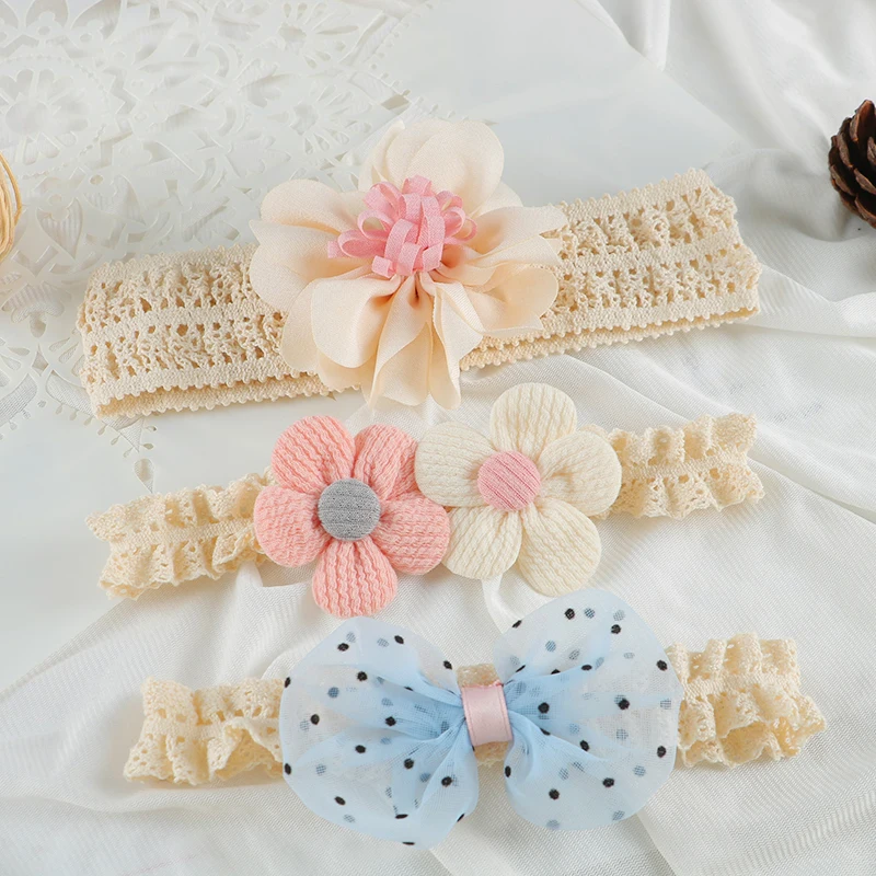 2022 baby headband Flower Bows Headbands hair band Bowknot Lovely Headwear Children Princess girls Hair Accessories 3pcs/lot