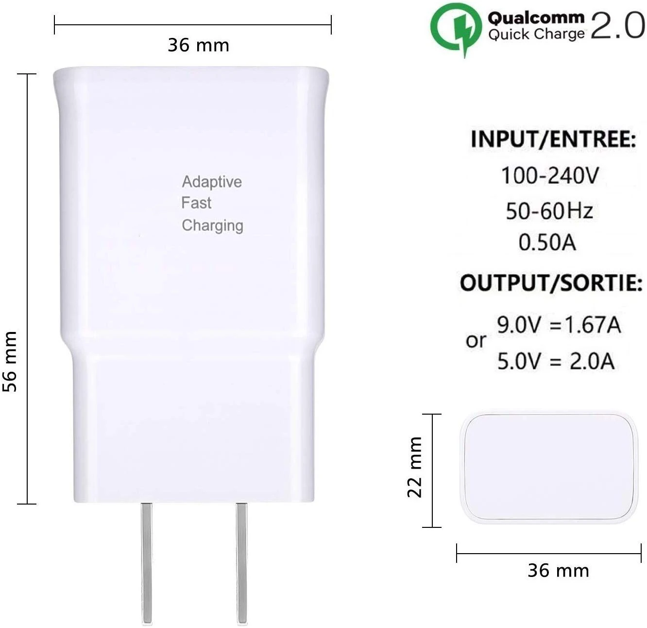 10Pcs/lot 9V1.67A 15W Usb Adaptive Fast Charger Quick Charge Adapter for Samsung Galaxy S20 S10 S10E S9 S8 Plus Note 8 9 10 5