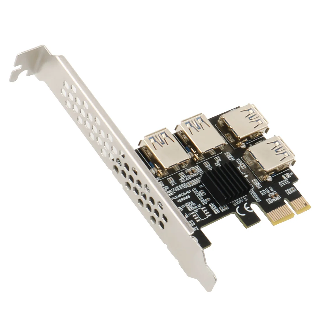 

PCI-E 1X 1 to 4 Riser PCIE Port Multiplier USB3.0 Riser PCI Express Adapter PCI-E 1X Card Riser Support WIN7 WIN10 Linux