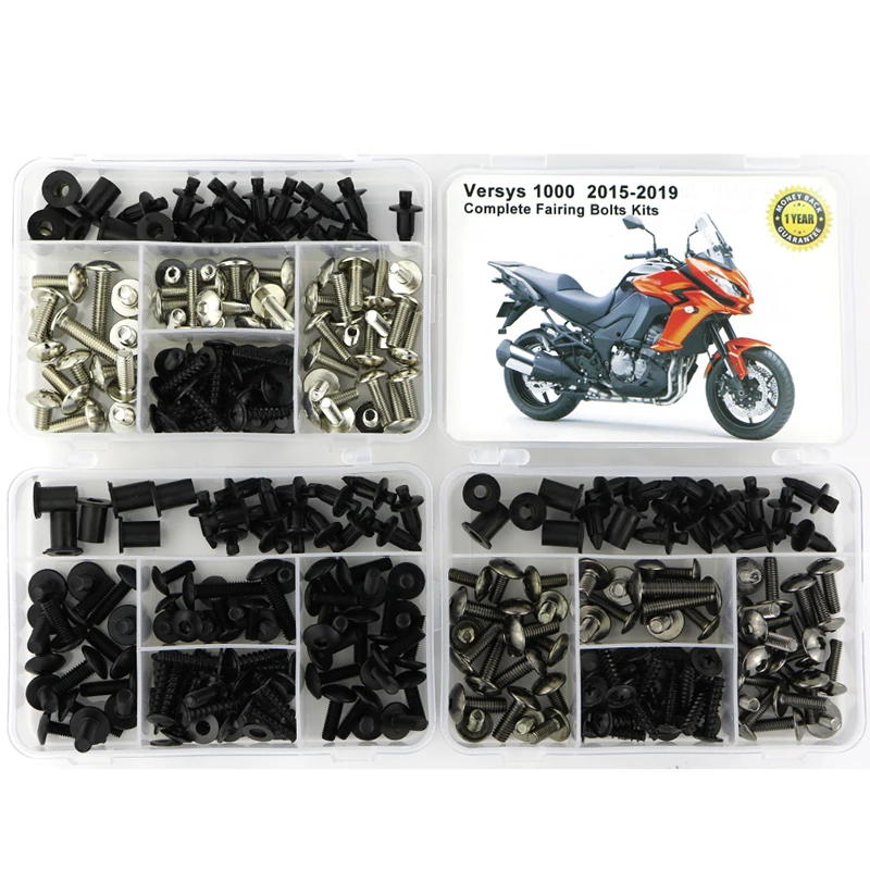 Fit For Kawasaki Versys 1000 2015 2016 2017 2018 2019 Motorcycle Complete Full Fairing Bolts Kit Steel Screw Nut Fairing Clips