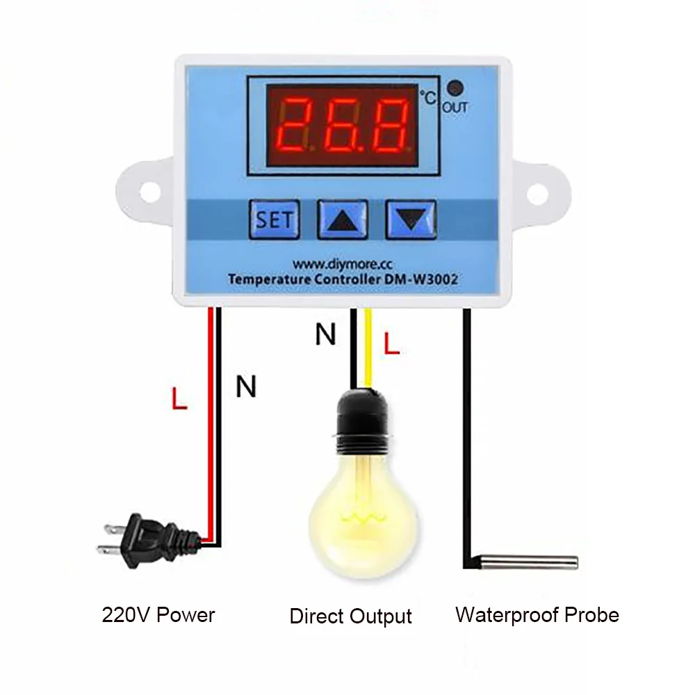 W3001 W3002 Digital Control Temperature Microcomputer Thermostat Switch Thermometer New Thermoregulator 12/24/220V