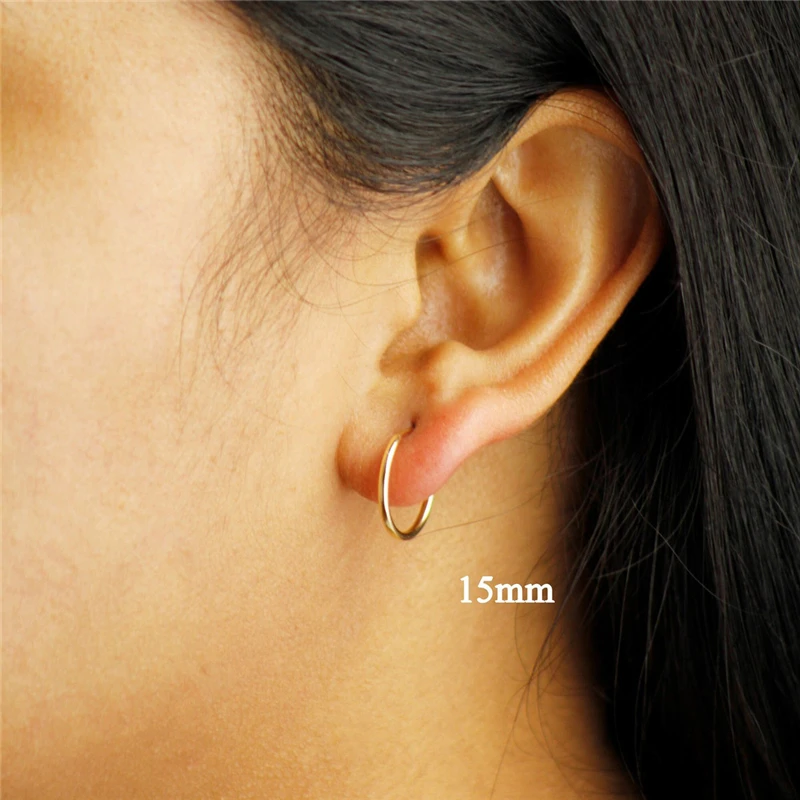 14K Goldfilled Endlos-Creolen in 10 Größen – Goldschmuck, Gold-Creolen, Brincos, Pendientes, Oorbellen, Boho Damenohrringe – Detail 13