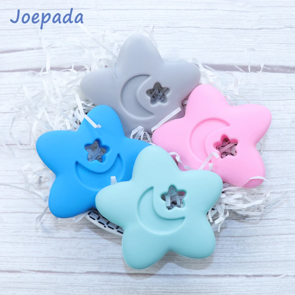 Joepada 스타 모양의 실리콘 Teether 아기 Teething 씹는 DIY Teething 목걸이 액세서리 Teether 완구 BPA 무료 실리콘 구슬 