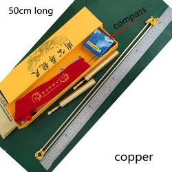2pcs/set 33cm 50cm copper folding dragon feet measuring rod water pulse divination compass measuring wind water dragon