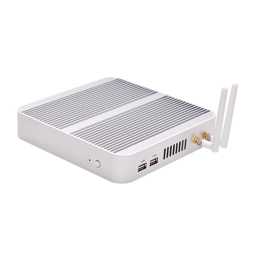 8th Gen Fanless PC Mini Intel Core i3 8145U i5 4200U 2 * DDR4 RAM 2.5 "Sata SSD HDD HDMI VGA Desktop kantor rumah komputer WIFI