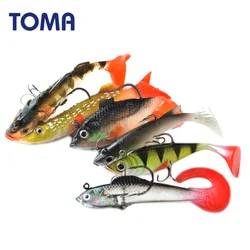 TOMA Soft Lure 7g 10g 13g 15g Artificial Bait Silicone Sinking Fishing Lure Sea Bass Jig Head Soft Bait For Carp Fishing Tackle