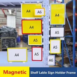 A4 Magnetic Plastic Shelf Classification Card Label Paper Holder Frame Supermarket Poster Price PVC Sign Holder Frame