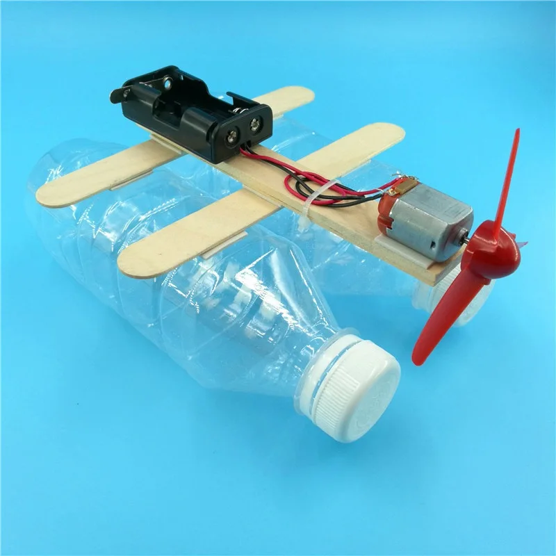 Assembled Wind Turbine Model Wooden Boat DIY Science Educational Toys Gift Creative Model for Children