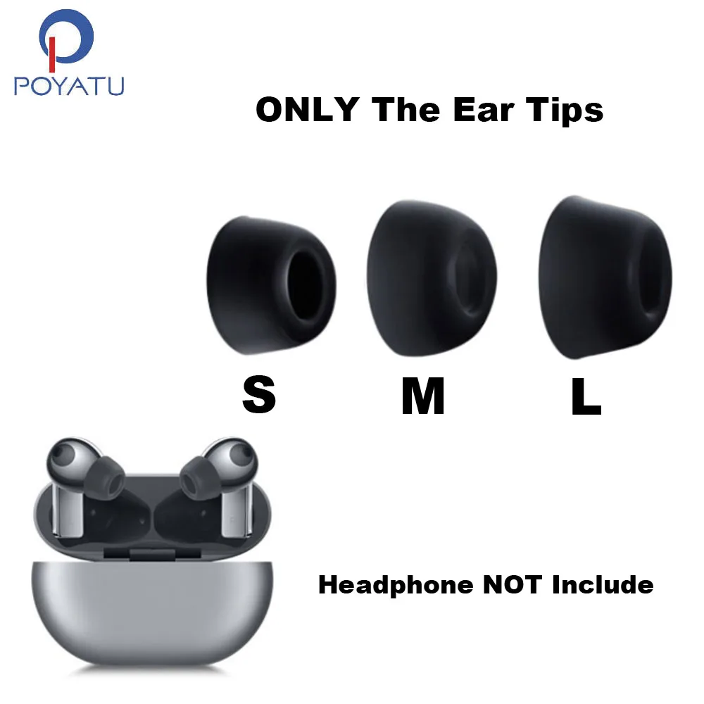Poyatu eartips dicas fones de ouvido de silicone para huawei freebuds pro substituição na orelha dicas botões para freebudspro luvas da orelha